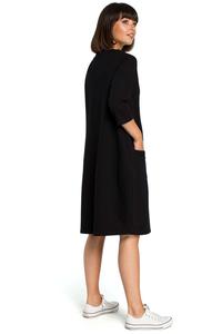 Black Casual Style Dress with Pockets