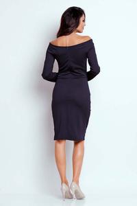 Going out navy blue dress with a sensual neckline