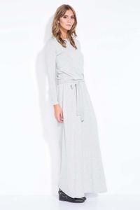 Light Grey Casual Fit Belted Maxi Dress