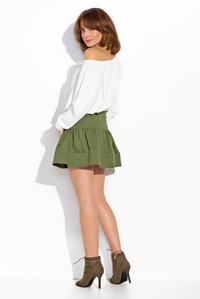 Khaki Romantic Spring Style Skater Skirt