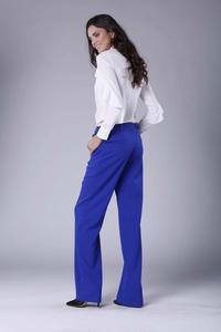 Blue Office Style Women Trousers