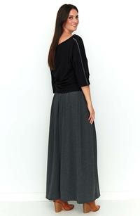 Graphite Airy Maxi Skirt on Rubber
