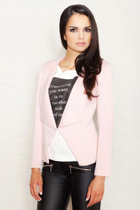 Pink Long Lapels Blazer with V-Front Hemline