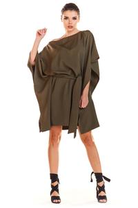 Khaki Kimono Dress with belt