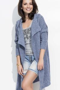 Jeans Blue Long Hooded Cardigan