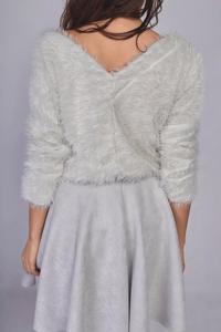 Grey V-Neckline Soft Sweater