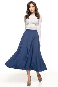 Dark Blue Flared High Waist Skirt