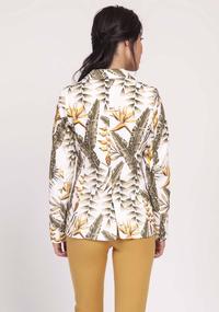 Ecru Classic Jacket in Tropical Leaves