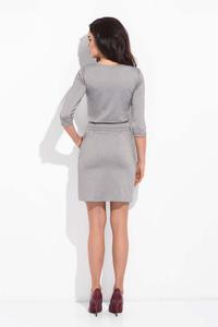 Silver Tulip Shape Dress with Pockets