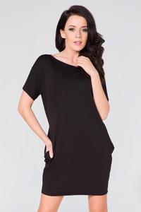 Black Simple Mini Dress with Side Pockets