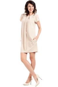 Beige Simple Style Short Sleeves Dress