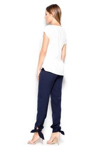 Dark Blue Long Pants with a Bow