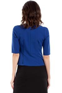 Blue Classic 1/2 Sleeves Blouse