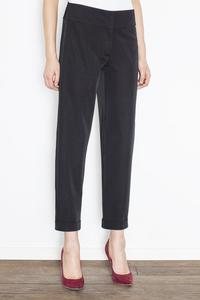 Black Elegant Cuffs Edging Trousers