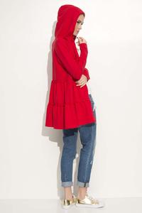 Red Comfy Jacket with Frills&Hood