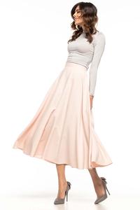 Powder Pink Flared High Waist Skirt
