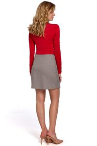 Red  Tourtleneck Drapped Sleeves Body