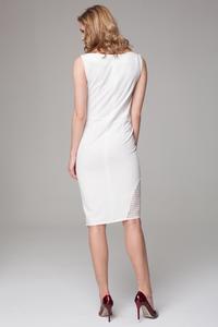 Ecru Asymetrical Dress with Transparent Detail