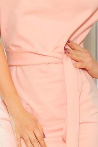 Peach Asymmetrical Dress with Belt