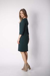 Green Classic Simple Dress with Asymmetrical Zipper