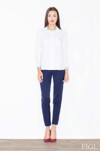 White&Blue Classic Collar Long Sleeves Shirt