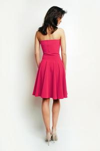 Pink Bandeau Coctail Knee Length Dress