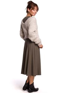 Classic Sweater with V-neck on the front and back - Beige