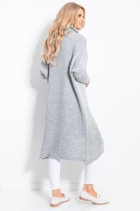 Grey Turtleneck Long Sweater