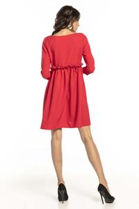Raspberry Red Mini Dress with a Frill 