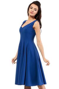 Blue Sleeveless  Elegant Flared Coctail Dress