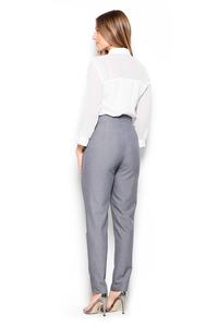Grey Tapered Legs High Rise Pants