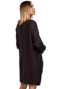 Long Sweater with Pockets  Hoodless (Dark Gray)