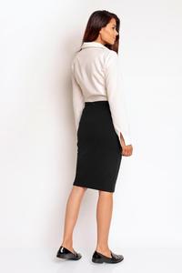Black Slim High Waist Front Pockets Skirt