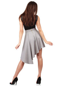 Grey Flamenco Salsa Dancing Pleated Skirt