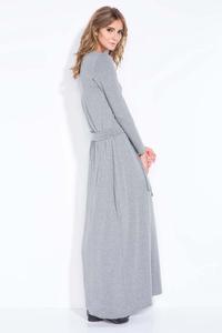Dark Grey Casual Fit Belted Maxi Dress