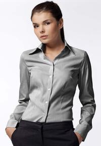 Black Striped Work Shirt for Women