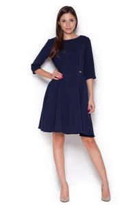 Dark Blue Classic Light Pleats Dress