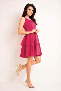 Pink Flared Dress with Frills