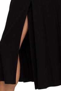 Black Flared Casual Midi Dress