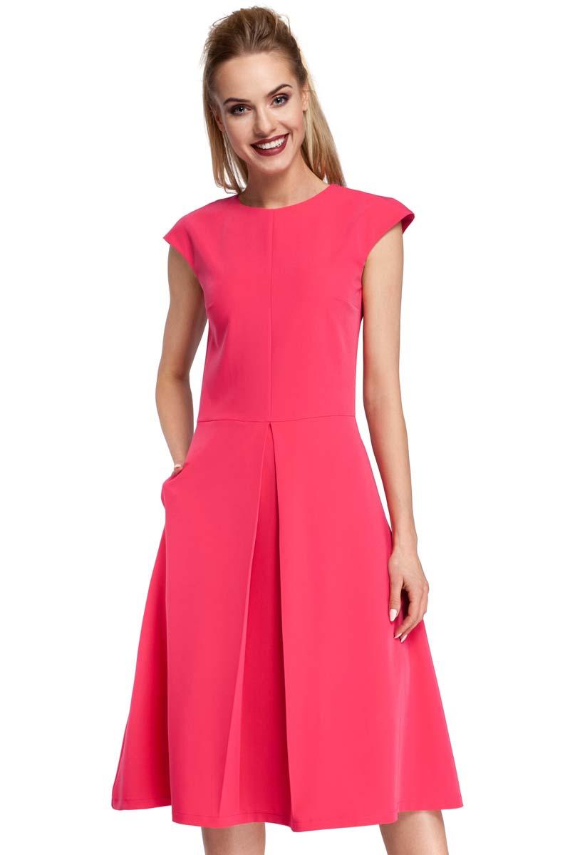 Classic Flared Pink Dress With a Frill
