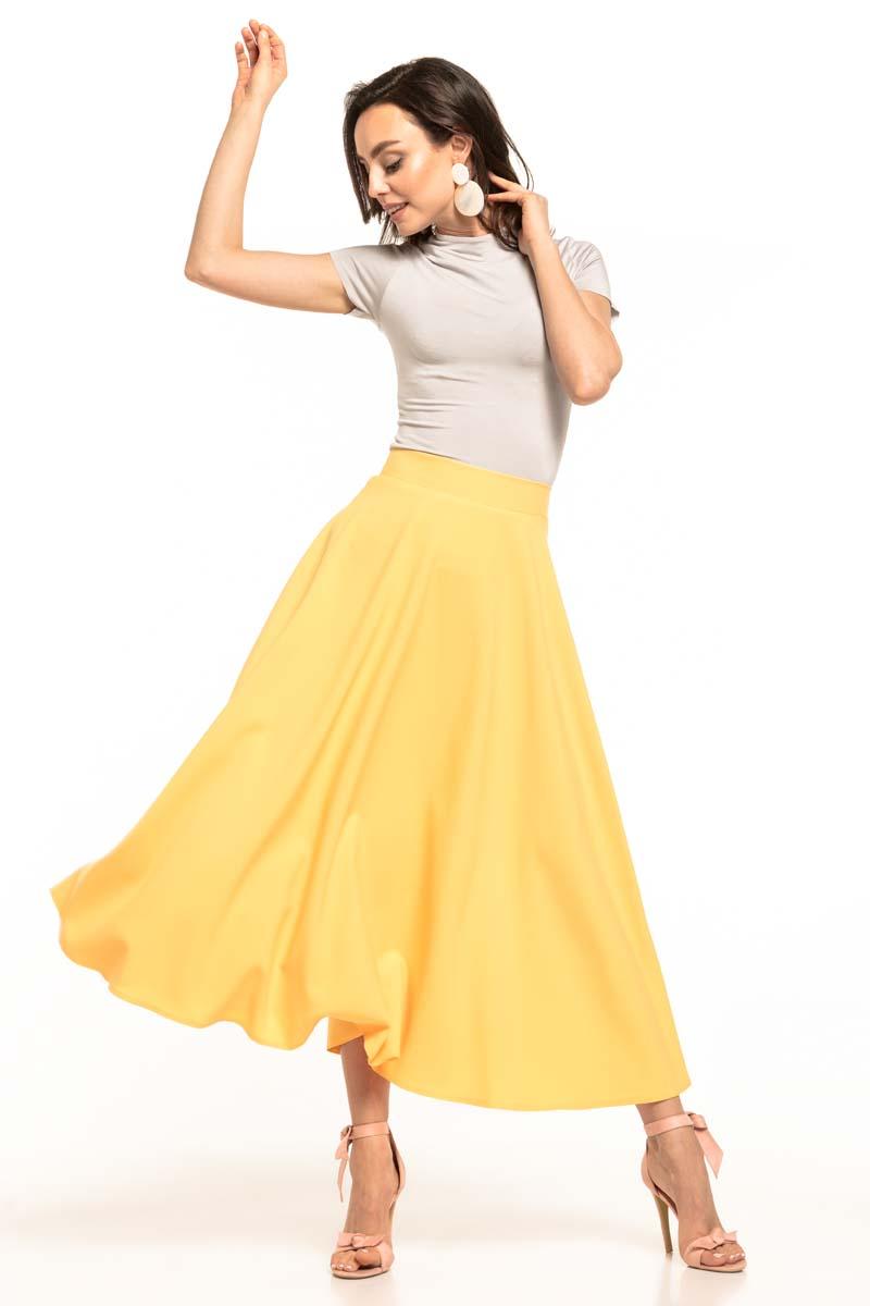 Midi Flared Skirt - Yellow
